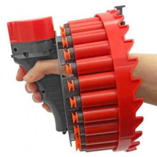 Бластер игрушка Bullet Gun H01 на руку 28 выстрелов красный