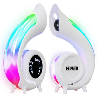 G69 Pro LED Lyrics Екран RGB Кольоровий Настільний Bluetooth-динамік (Білий)