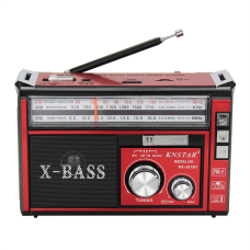 Радиоприемник с фонариком и аккумулятором Golon RX-381 X-Bass Красный