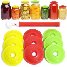 Набір вакуумних кришок із насосом 9 штук для консервації