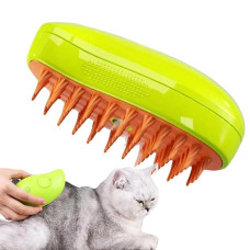 Щетка расческа с паром для вычесывания шерсти животных Cat Brush Зеленая